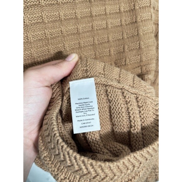 Talbots Textured Polo Cardigan NWT $129 color  CAFE Size Large - Picture 6 of 6